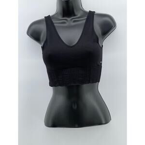 REFORMER Women's Black V-Neck Fitted Cropped Tank Top SZ XS/S